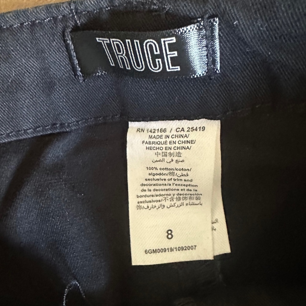Truce Cropped Jogger Pants Black | Girls Size 8 | 100% Cotton | Casual Everyday - Picture 7 of 8